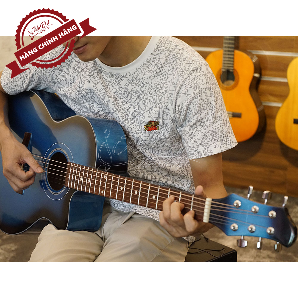 Đàn Guitar Acoustic Việt Nam GA-12EL Mặt Gỗ Thông Nguyên Tấm Cao Cấp