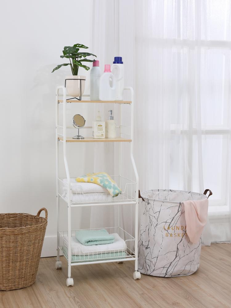 Kệ nhà tắm đa năng 4 tầng SPEED SHELF khung thép cao cấp sơn trắng kết hợp bánh xe di chuyển tiện lợi | Index Living Mall - Phân phối độc quyền tại Việt Nam