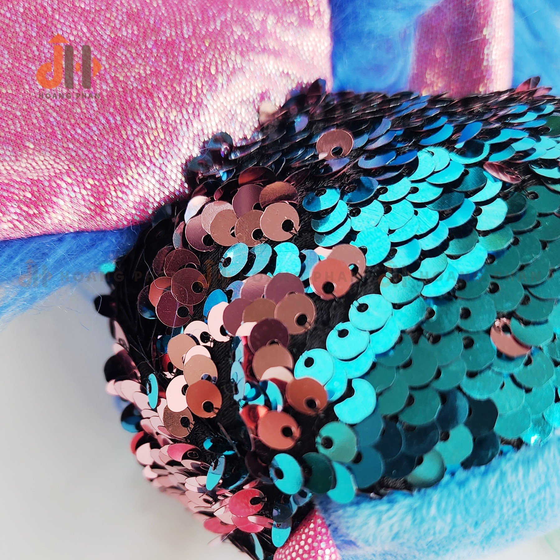 Thú Sequin nhồi bông - Chim Công xanh đính cườm lấp lánh