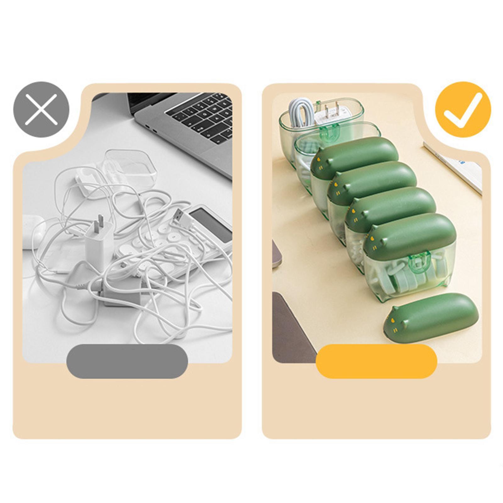 Mini USB Cable Storage Case Box with Lid Multi Function Dustproof Protective for Office, Home Use, Desk Accessories
