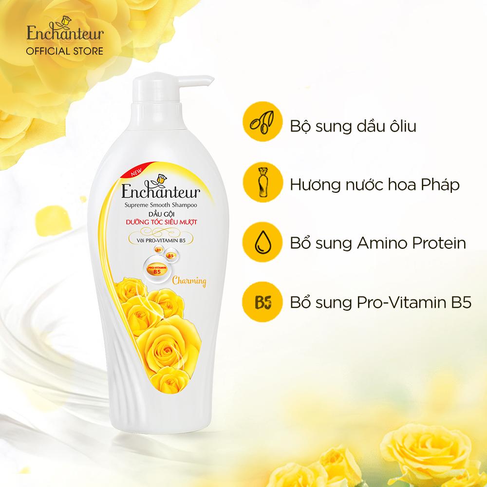 [Hộp quà] Dầu gội nước hoa Enchanteur Charming dưỡng tóc siêu mượt 650gr