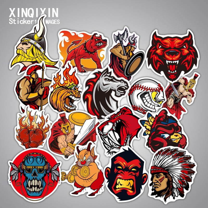 Bộ 100 miếng Sticker hình dán Red Warrior