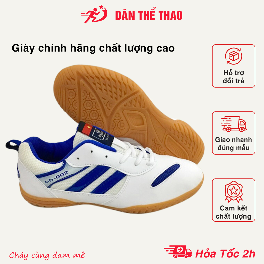 Giày cầu lông, bóng bàn, chạy bộ, đế cao su thiên nhiên khâu tỉ mỉ, vô cùng êm, bền - Giày thể thao chuẩn hàng Việt Nam uy tín chất lượng cao