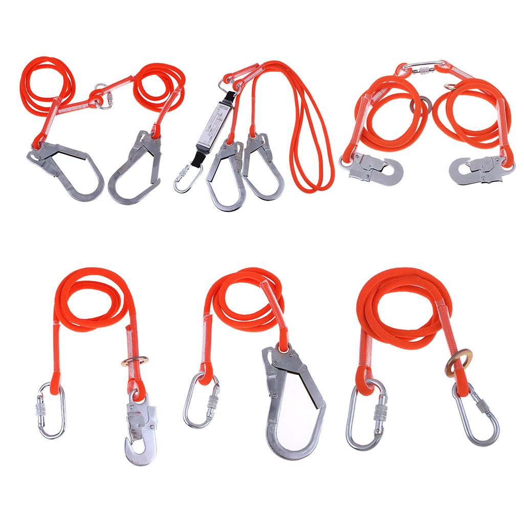 2xRock Climbing Fall Protection Shock Absorb Lanyard Rope 1.6m S