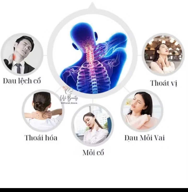 Gối điện massage ngải cứu giảm đau mỏi cổ vai gáy ngủ ngon