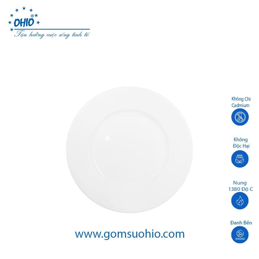 Đĩa Nông 27cm Sứ Trắng OHIO