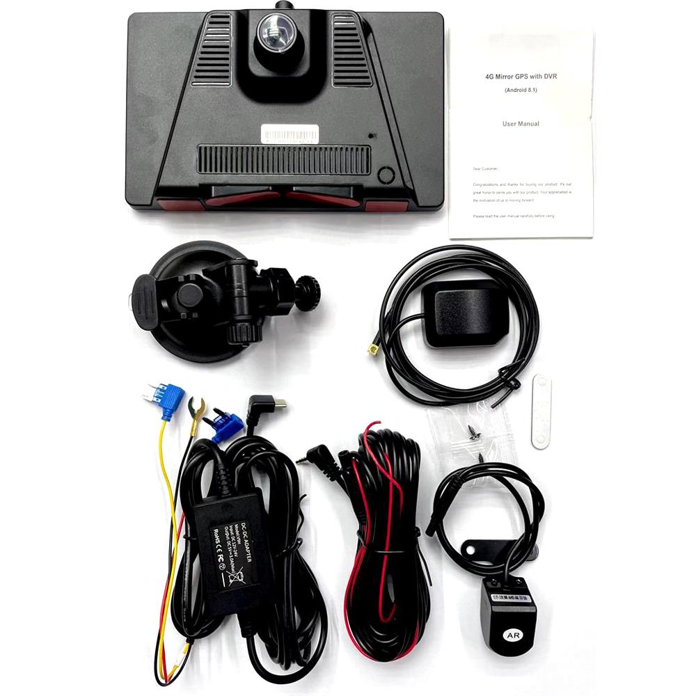 Multi-language Dual Lens Car Video Recorder Real View Navigation Auto Dash Cam Night Viewing Car Camera Recorder Voice Assistant DVR Wide Angle Car Camcorder