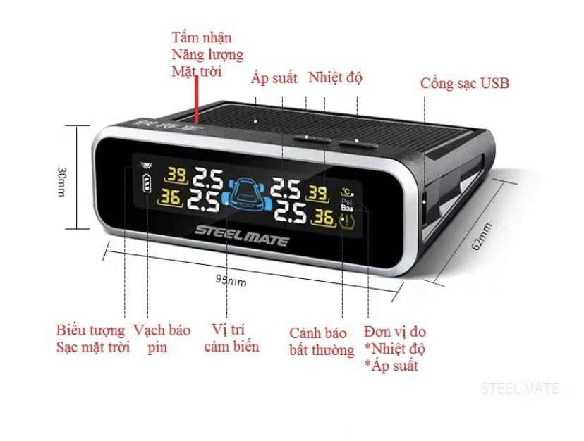 Cảm biến áp suất lốp van ngoài E3