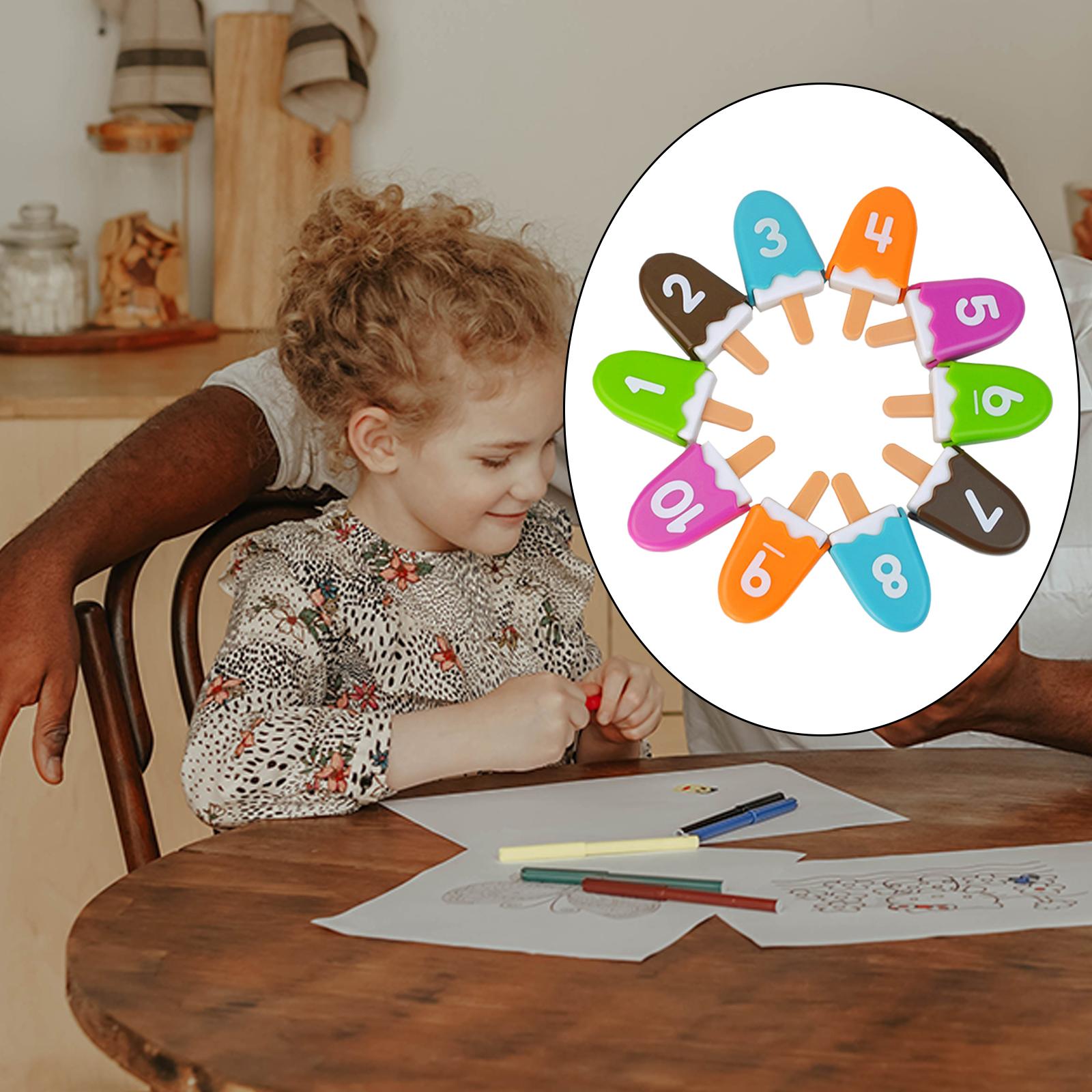 10 x Number Matching Toys Color Recognition Educational Math Toys for Kids