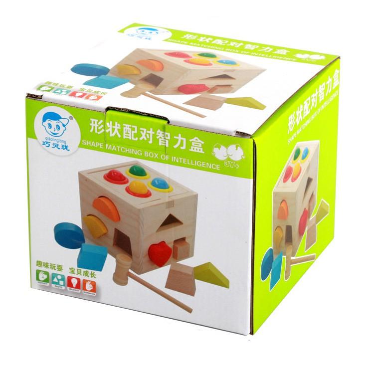 Đập Bóng Thả Hình Đồ Chơi Gỗ Montessori ,Màu Sắc Đẹp,Bé Luyện Kỹ Năng Tay và Học Màu Sắc,Hình Khối