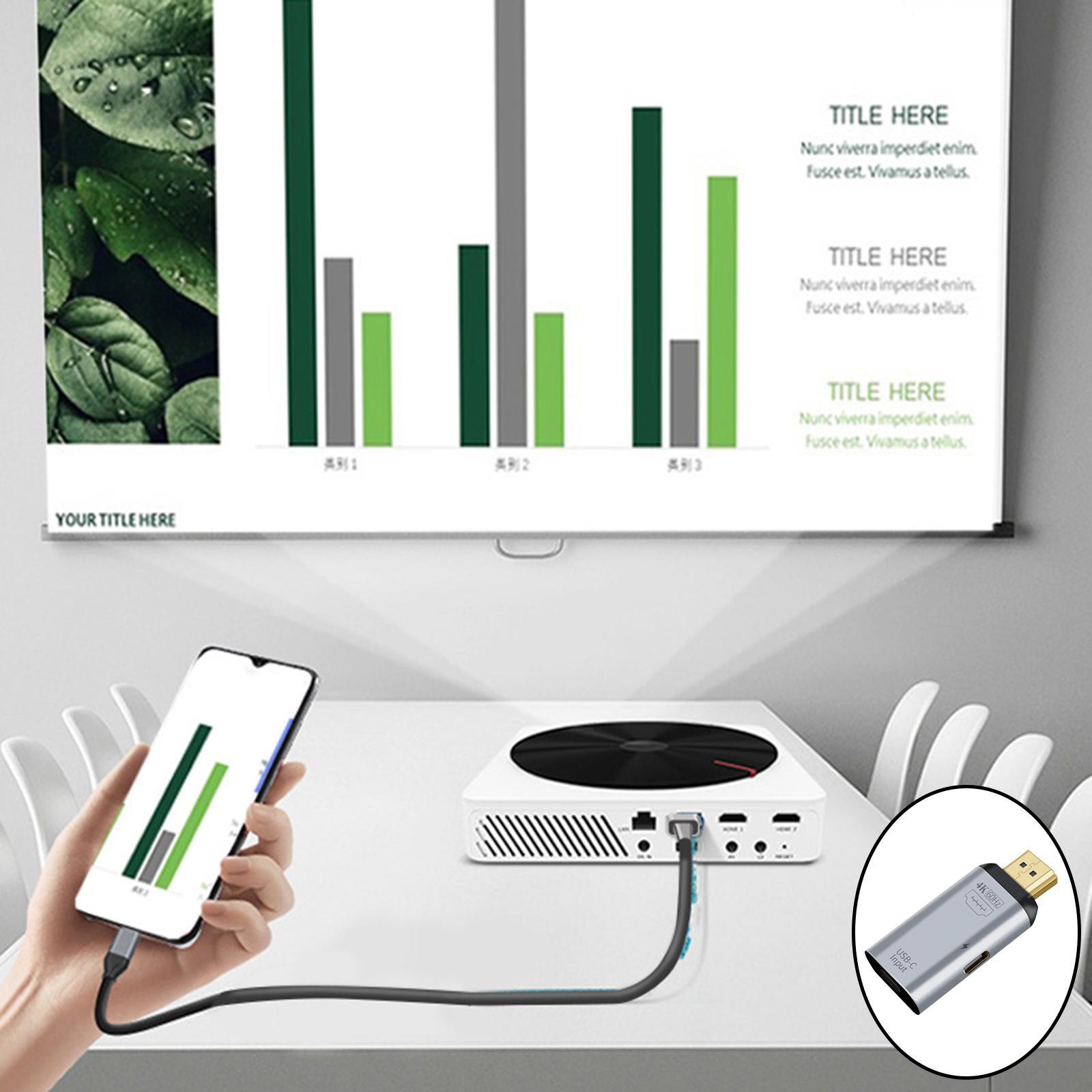 Type-C Female to Male External Connector Convert 4K 60Hz Adapter for Phone book Laptop