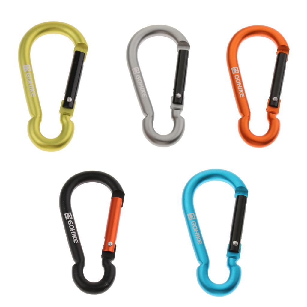 5Pcs Aluminum Alloy Carabiner Gourd Shape Spring Buckle Hook Clip Keychain Keyring