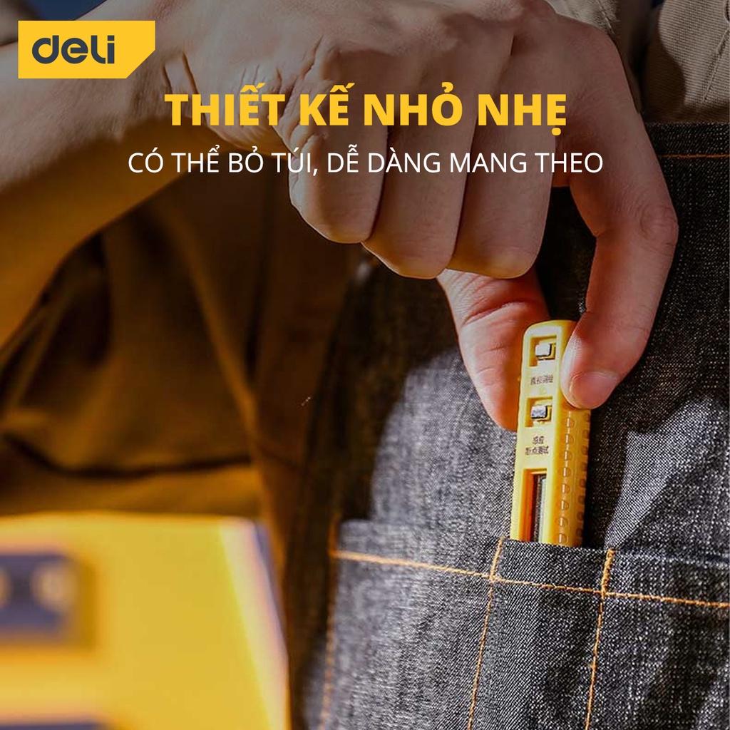 Bút Thử Điện Hàng Nhập khẩu Deli 12-250V - Màn Hình LED Kỹ Thuật Số Hiển Thị Thuận Tiện