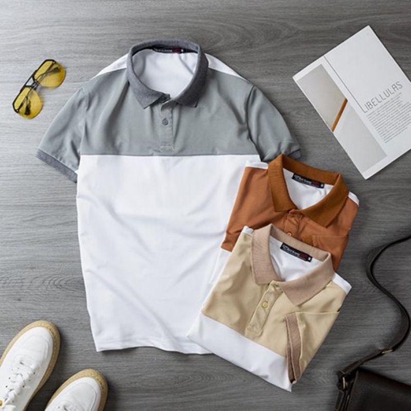 Áo Thun POLO Nam Cổ Bẻ Phối Màu Chất Liệu Vải Cotton