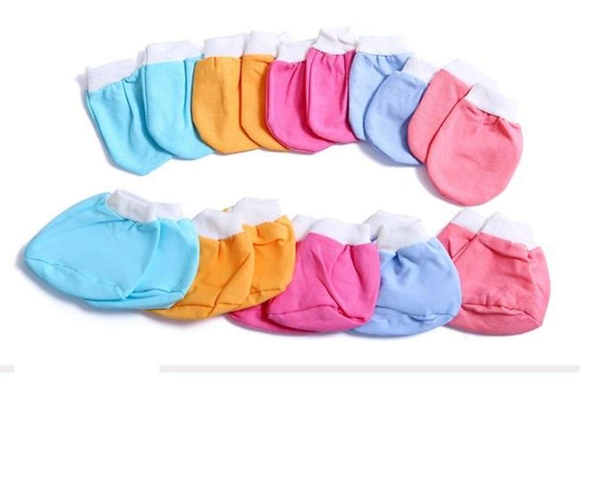 Combo 10 cặp bao Tay +10 cặp bao chân cotton  màu cho bé