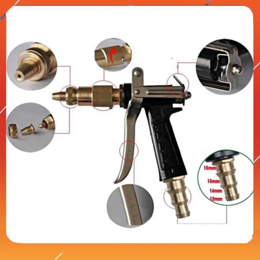 ️Evoucher Bộ dây vòi xịt nước rửa xe, tưới cây , tăng áp 3 lần, loại 3m, 5m 206236Cđầu đồng, cút+ túi đựng bút