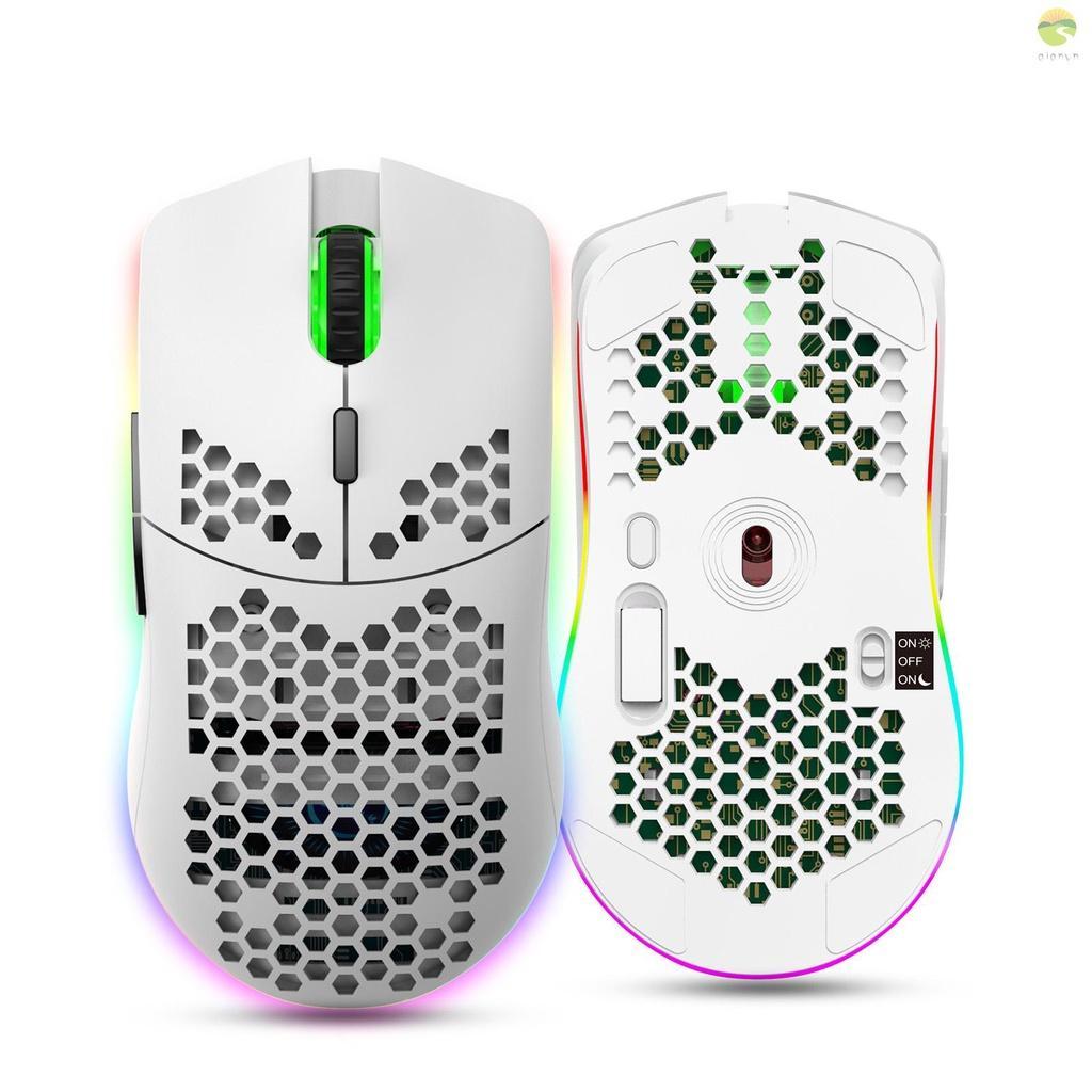 Chuột chơi game không dây T66 dạng sạc đèn RGB 2.4G với DPI có thể điều chỉnh tiện gọn cho laptop/ máy tính để bàn