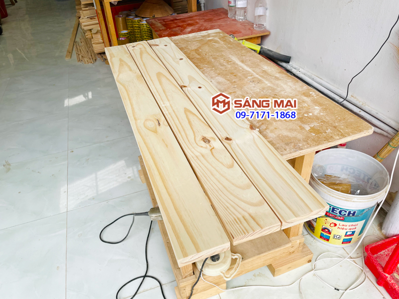[MS43] Combo 10 tấm gỗ thông dày 1cm x rộng 10cm x dài 120cm + láng mịn 4 mặt