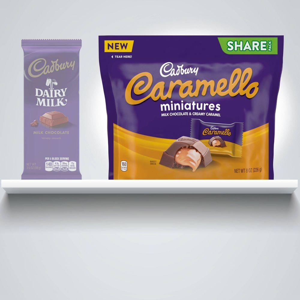 SOCOLA SỮA NHÂN KEM CARAMEL Hershey's Cadbury Caramello, Milk Chocolate - Creamy Caramel, Miniatures, Share Bag, 226g