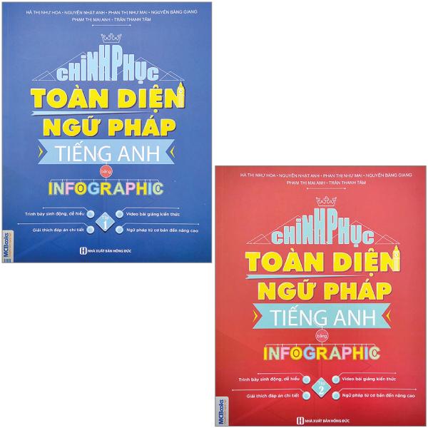 Combo Sách Chinh Phục Toàn Diện Ngữ Pháp Tiếng Anh Bằng Infographic – Tập 1  Tập 2 Bộ 2 Cuốn