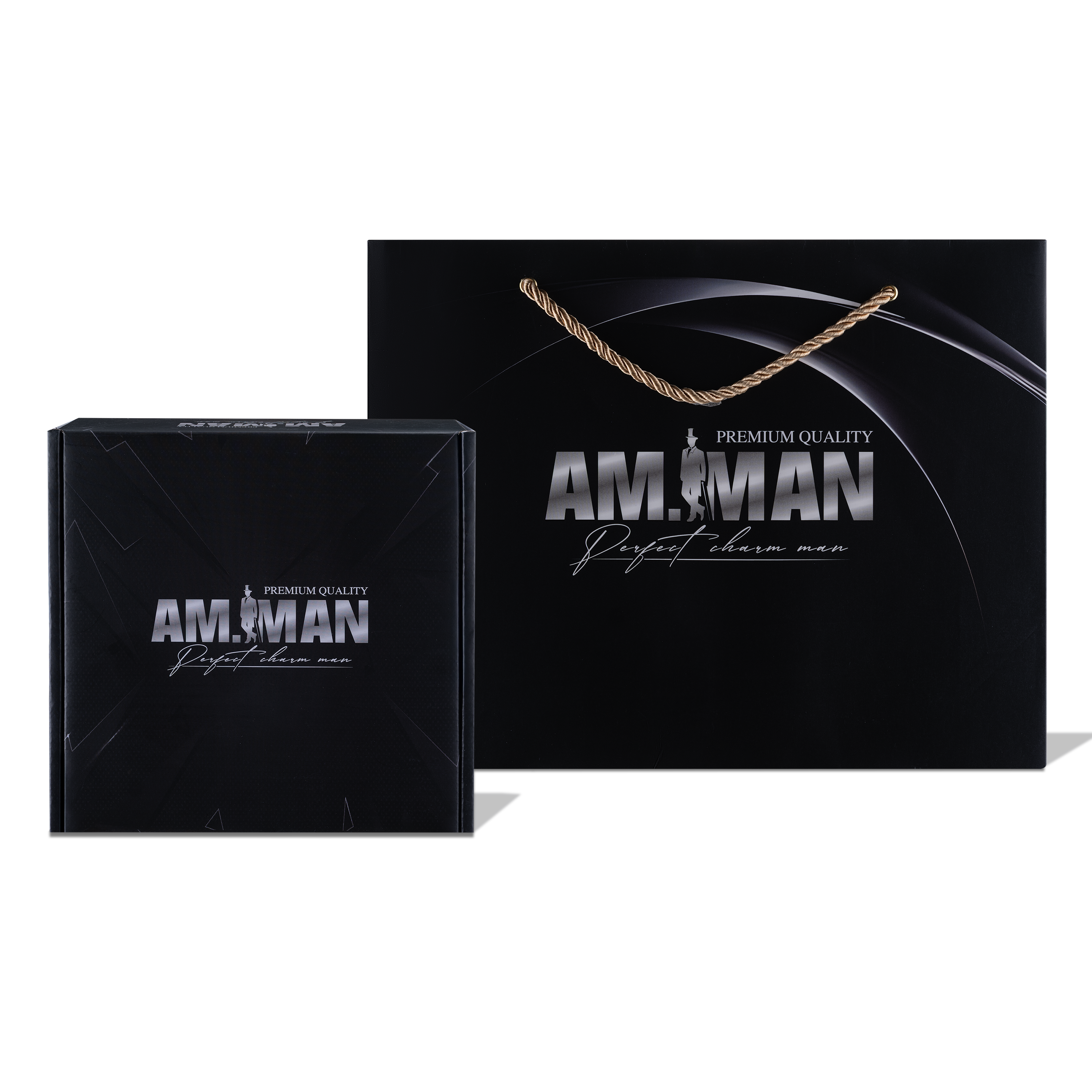 Combo Sữa tắm gội AM FANTASTIC 5 in 1 365ml &amp; Bọt vệ sinh AM CHERISH 120ml AM-MAN kèm hộp túi làm quà tặng, bộ đôi toàn diện