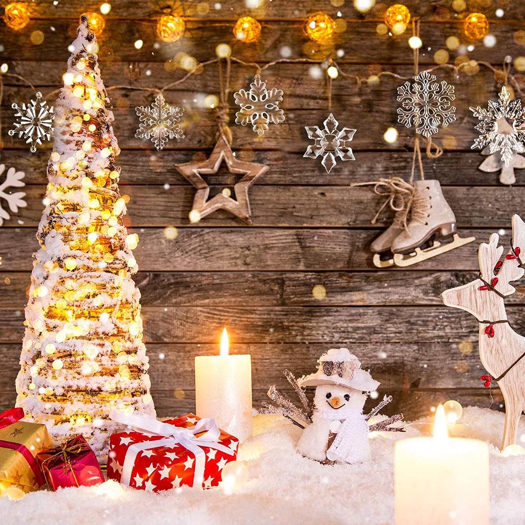 Bông tuyết làm từ acrylic trong suốt trang trí cây thông giáng sinh