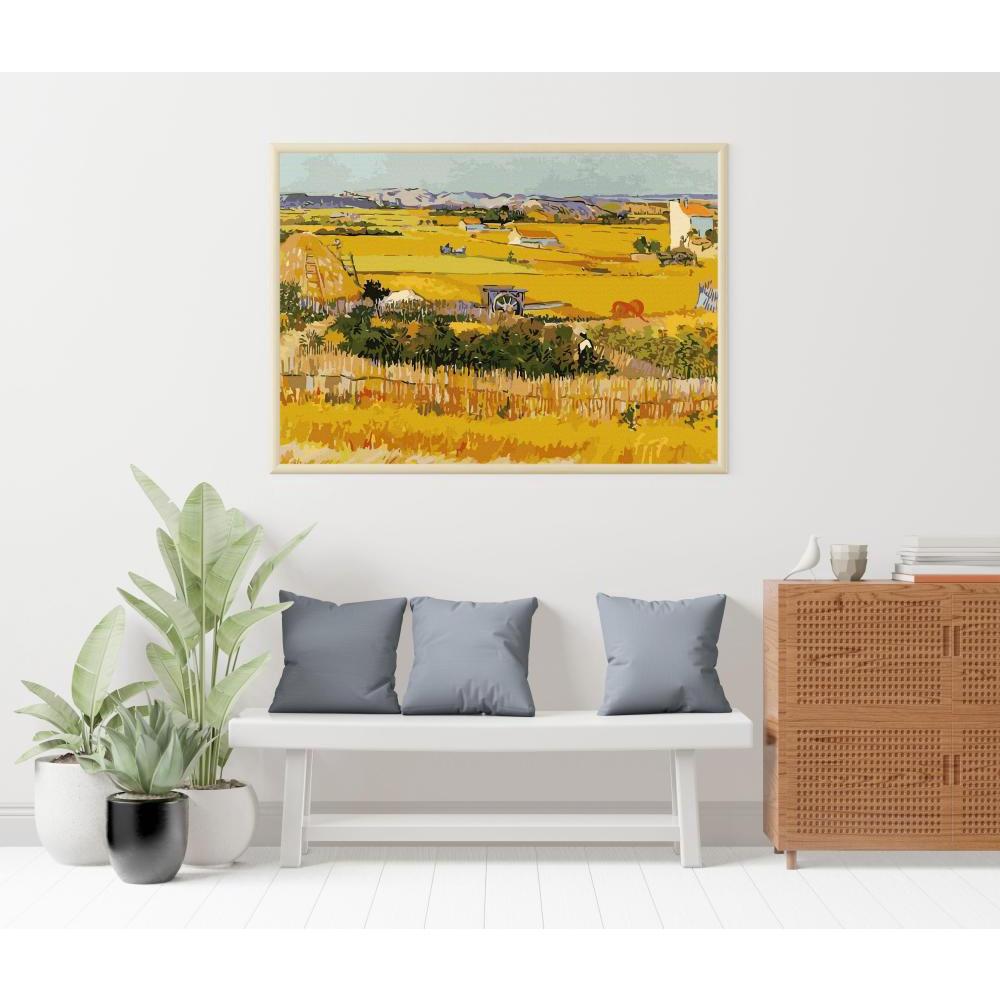 Tranh số hóa VanGogh Mùa gặt đã căng khung 40x50cm