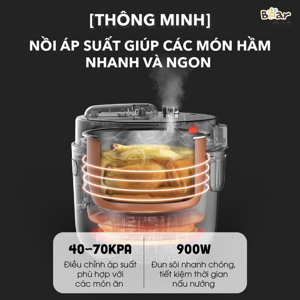 Nồi Áp Suất Điện Đa Năng 5L Bear Nồi Hầm Xương, Hầm Gà, Nấu Cháo YLB-A50M1 - Hàng Chính Hãng Bảo hành 18 Tháng