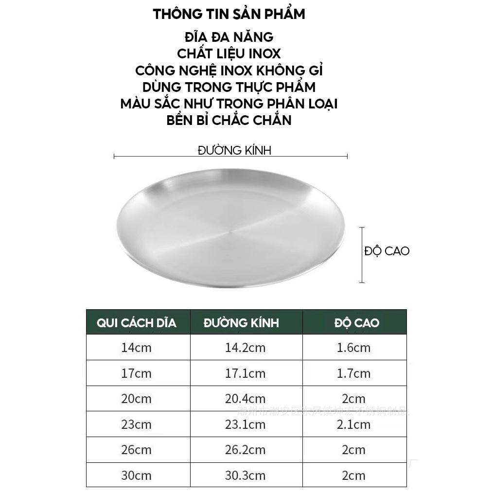 Dĩa Ăn Tròn Dĩa Đựng Trái Cây Hoặc Décor Bàn Ăn Bằng Inox Màu Bạc Và Vàng Sang Trọng Đủ Loại Kích Cỡ BXG-111