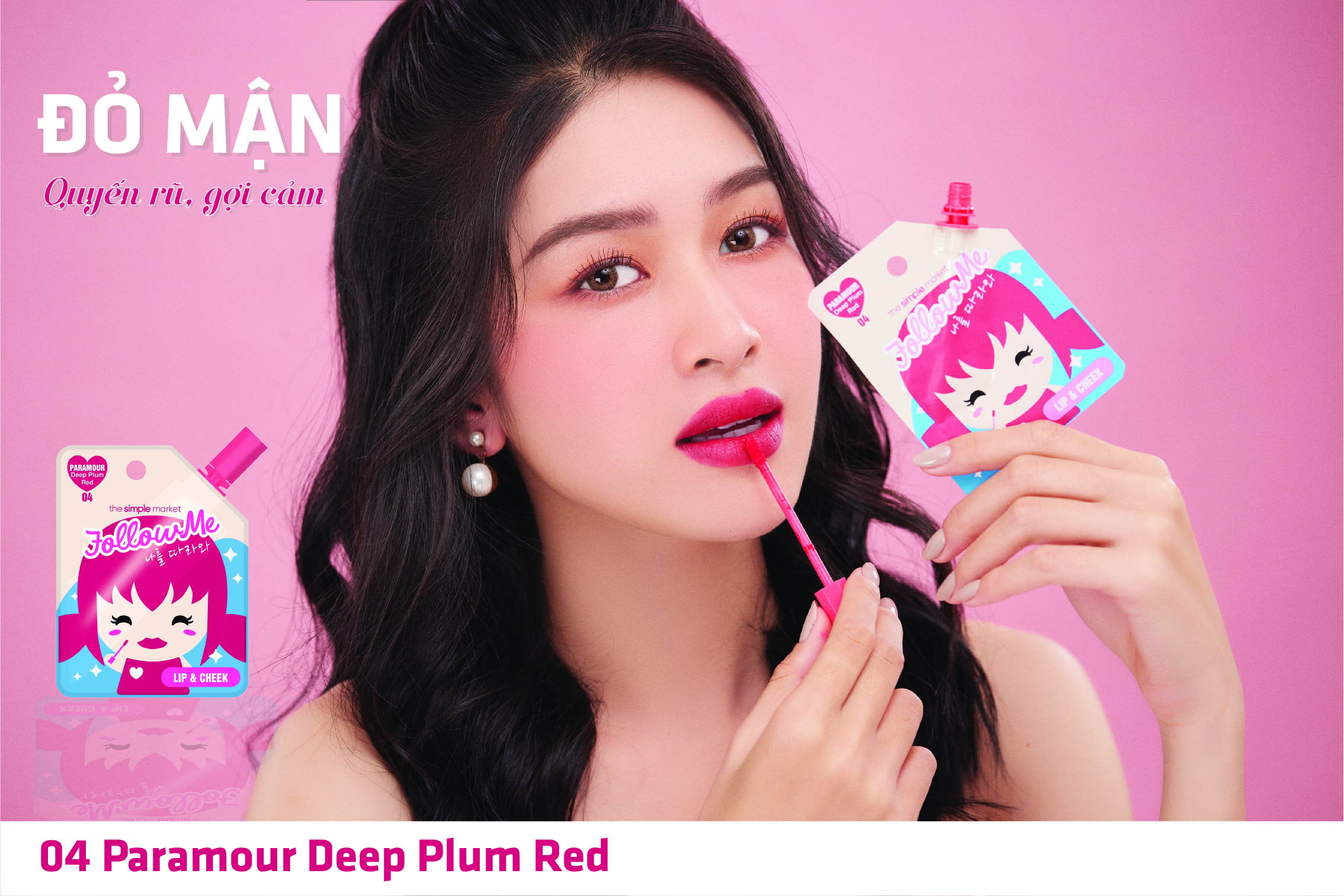 FMLC Son Tip Lip and cheek Mỹ Phẩm Son Follow Me Hàn Quốc Son Kem Lỳ Bền màu Lâu trôi