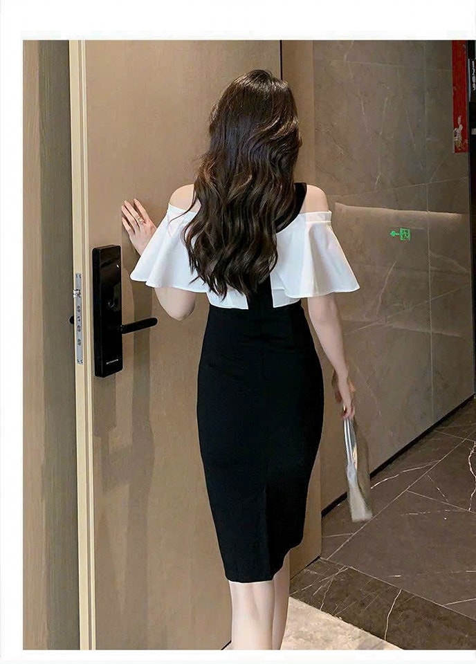 ĐẦM BODY KHOÉT VAI PHỐI BÈO CAO CẤP