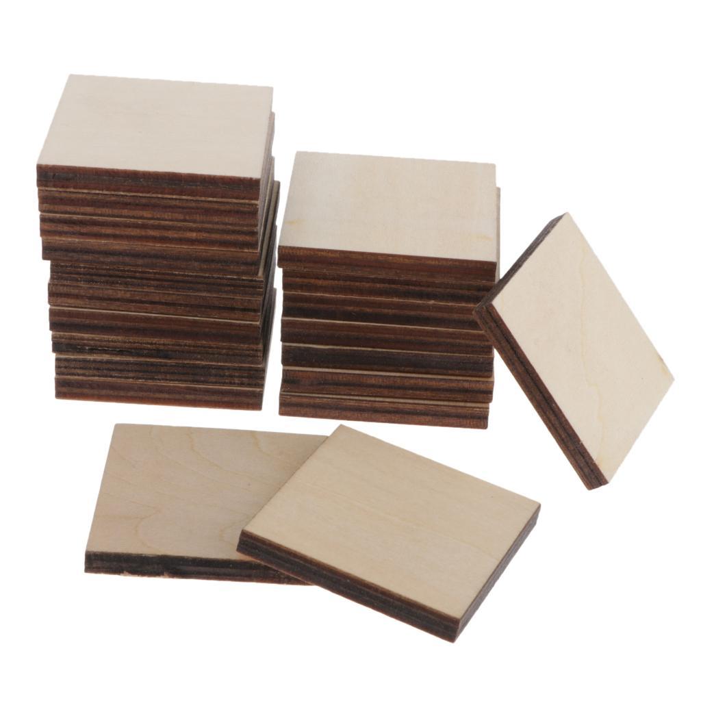 Square Unfinished Wood Pieces Blank Plaque DIY Craft