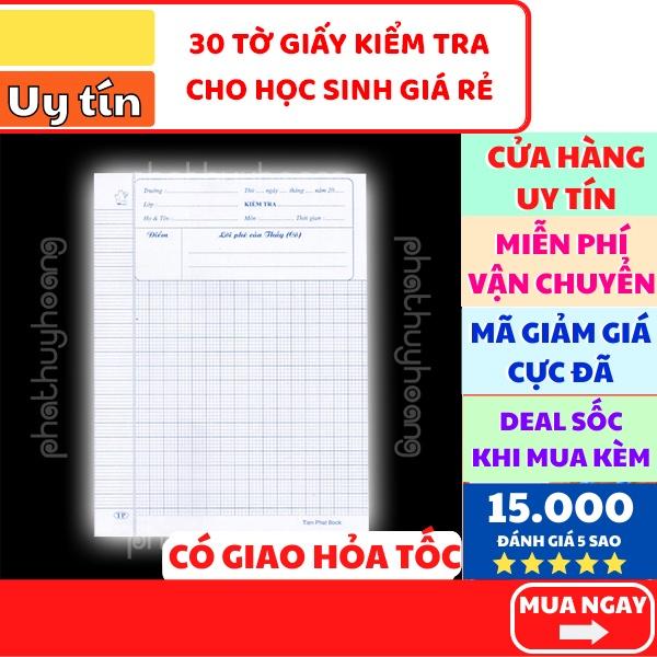 Combo 30 tờ giấy kiểm tra học sinh giấy dày không lem