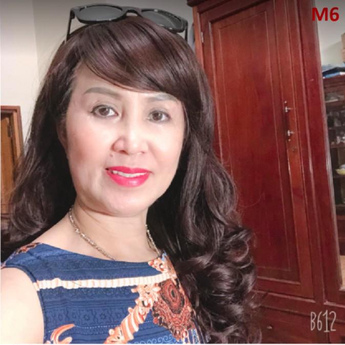 Bộ tóc giả cả đầu dài xoăn trung niên M6