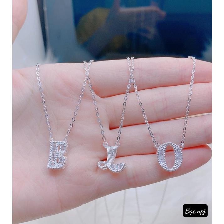 Dây chuyền chữ , Vòng cổ liền mặt chữ Cái Bạc Ta - Bạc Npj