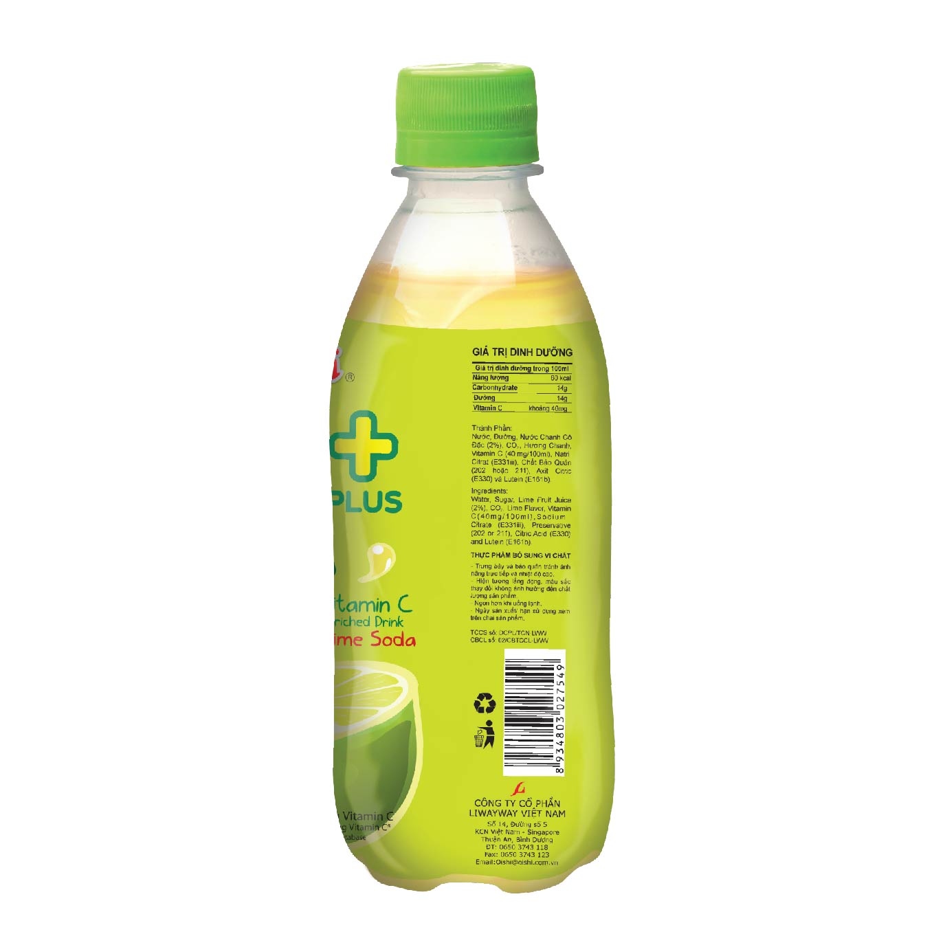 Combo 24 chai Oishi Nước Soda Chanh C+ (350ml/chai)