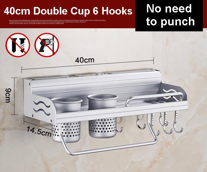 Kệ Đựng Đồ Nhà Bếp Treo Tường Gia Vị Lưu Trữ Giá Để Dao Đa Năng Nhôm Không Gian Đồ Mặt Dây Chuyền Giá Đỡ Móc Lưu Trữ Vật Dụng