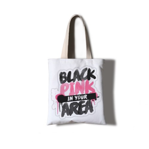 Túi tote vải thiết kế Black Pink 40x35cm