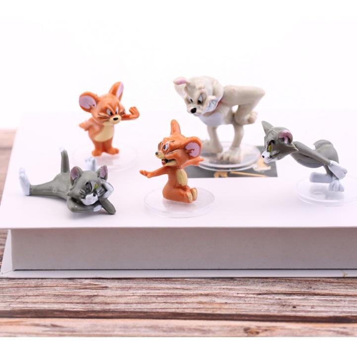 Full bộ mô hình nhân vật Tom &amp; Jerry trang trí để bàn , trang trí bánh sinh nhật
