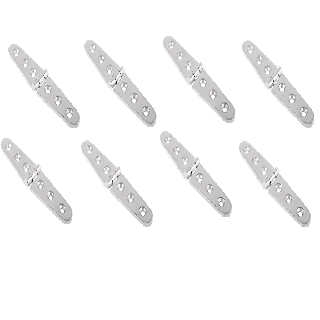 8pcs 6 Inch Cast Strap Hinge For Marine Polished Stainless Steel Width 1 ''