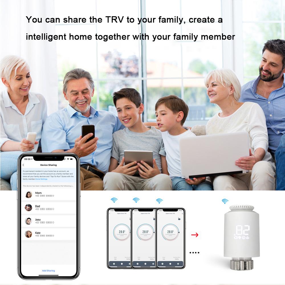 Tuya Zigbee Thermostatic Radiator Valves Intelligent Wireless Mobilephone App Control Home Heating Thermostat Temperature Controller Radiator Thermostat Compatible with Amazon Alexa Google Home