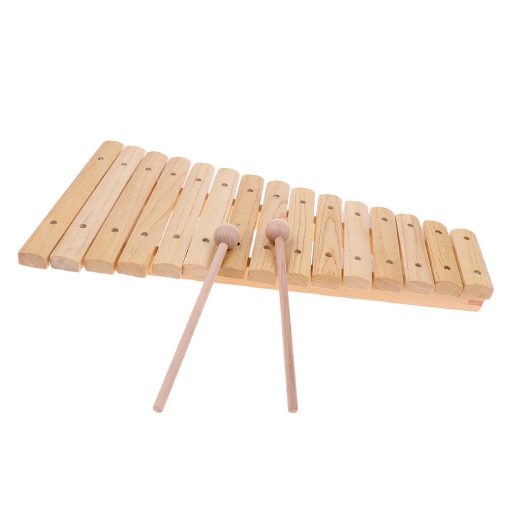 Sunnimix Gỗ Đàn Gõ Xylophone Giáo Dục Đồ Chơi Âm Nhạc 15 Màu W/Be Vồ Cho Đồ Chơi Trẻ Em
