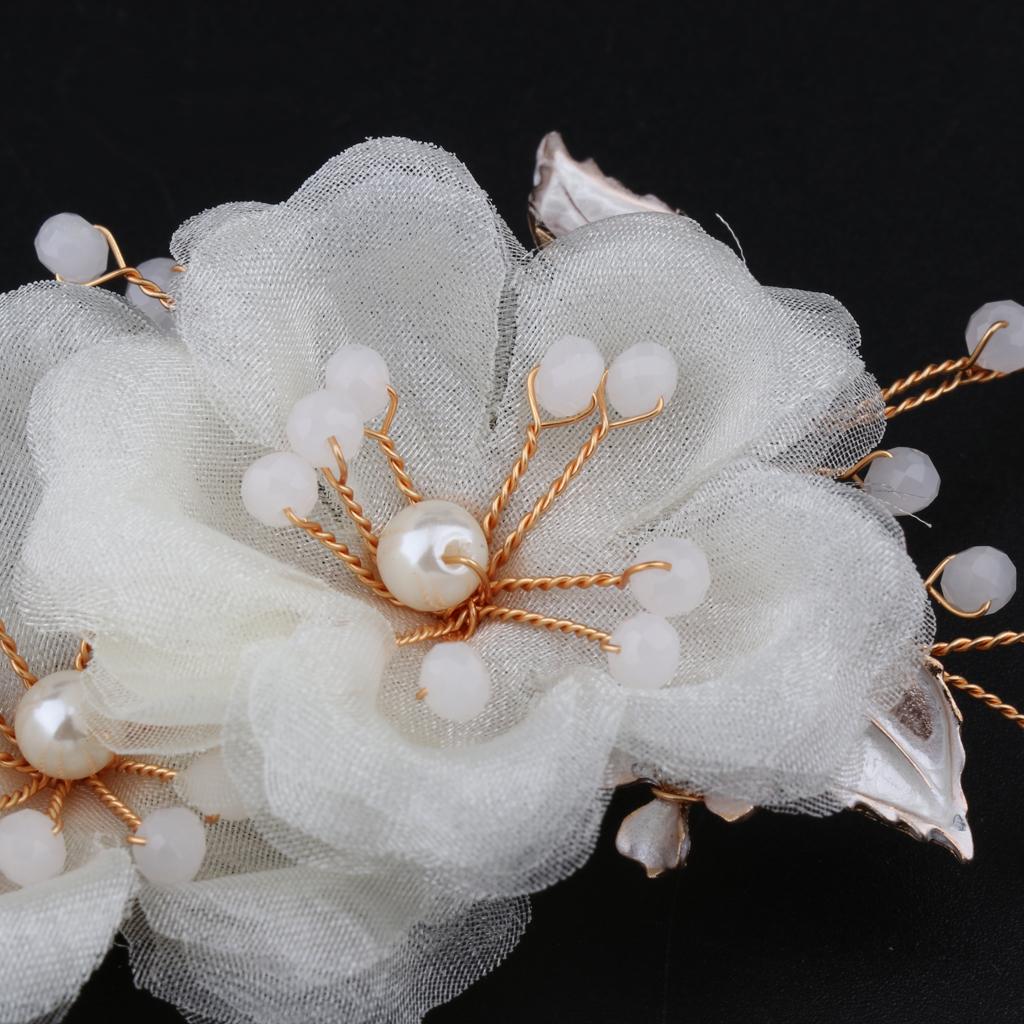 2x Flower Slide Hair Clip Hairpins Women Bridal Pearl Barrette Hair Jewelry