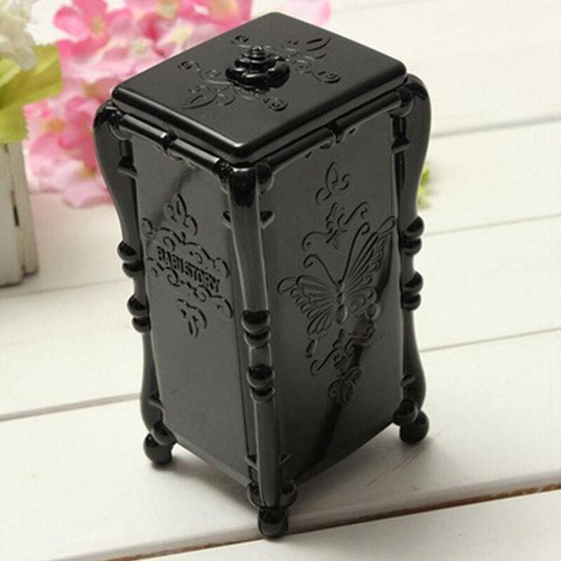 Hộp mica đựng bông trang điểm, hộp nữ trang vintage