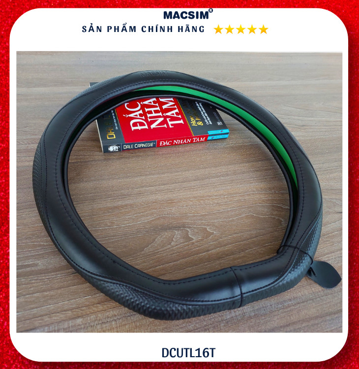 Bọc vô lăng cao cấp Macsim mã DCUT L16T chất liệu da thật - Khâu tay 100%