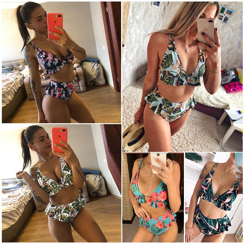 2021 Sexy Brasil Bikini Nữ ĐầM Lót Đồ Bơi Halter Bikini Bộ Đẩy Lên Bãi Biển Mặc Áo Tắm Bơi Maillot