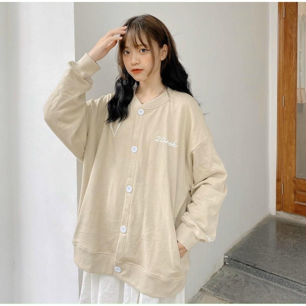 Áo khoác nỉ unisex form rộng cardigan 20INCH ulzzang