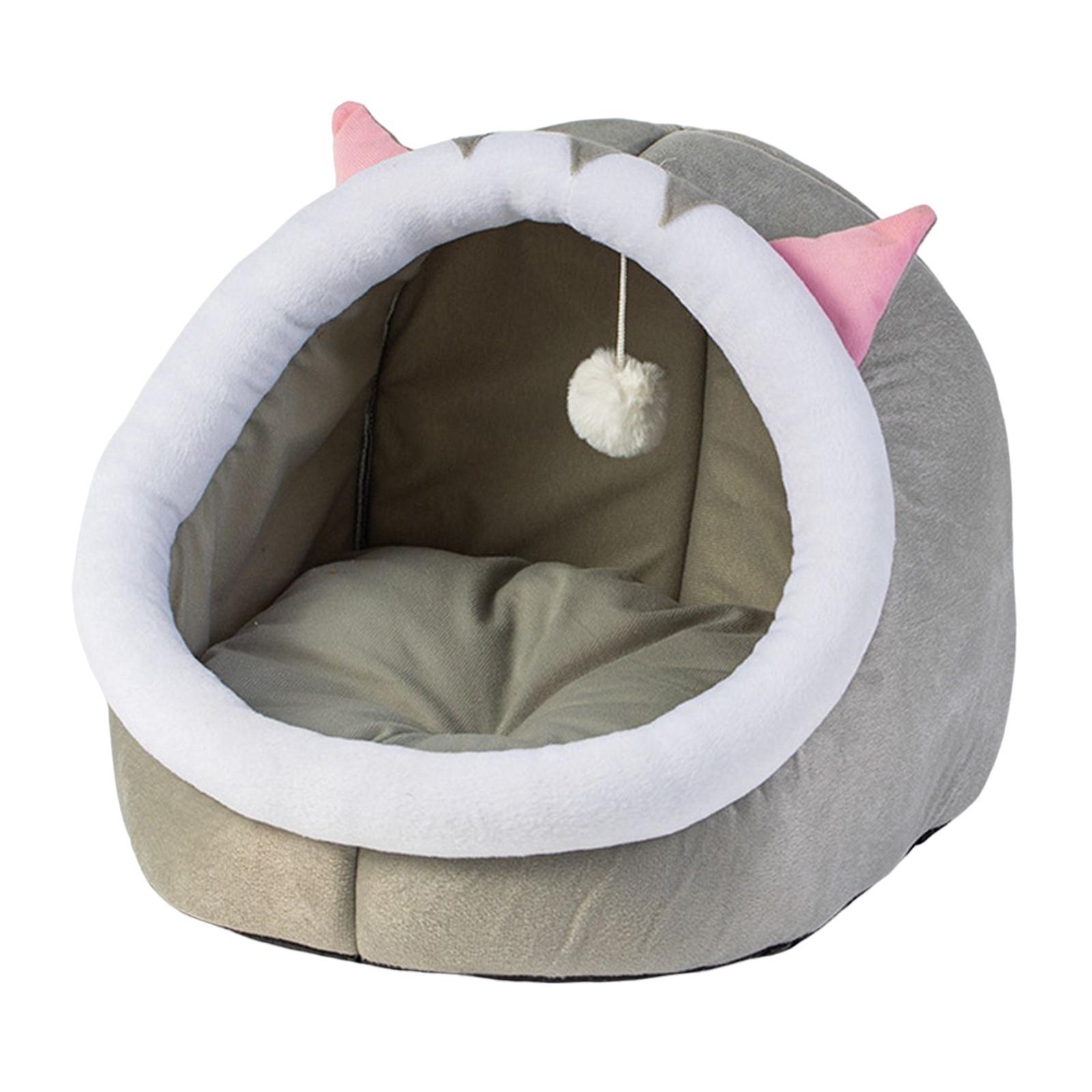 Pet Cat Bed with Ball Toy Sleeping Bed Nest Small Dog House for Indoor Outdoor Pet Accessories