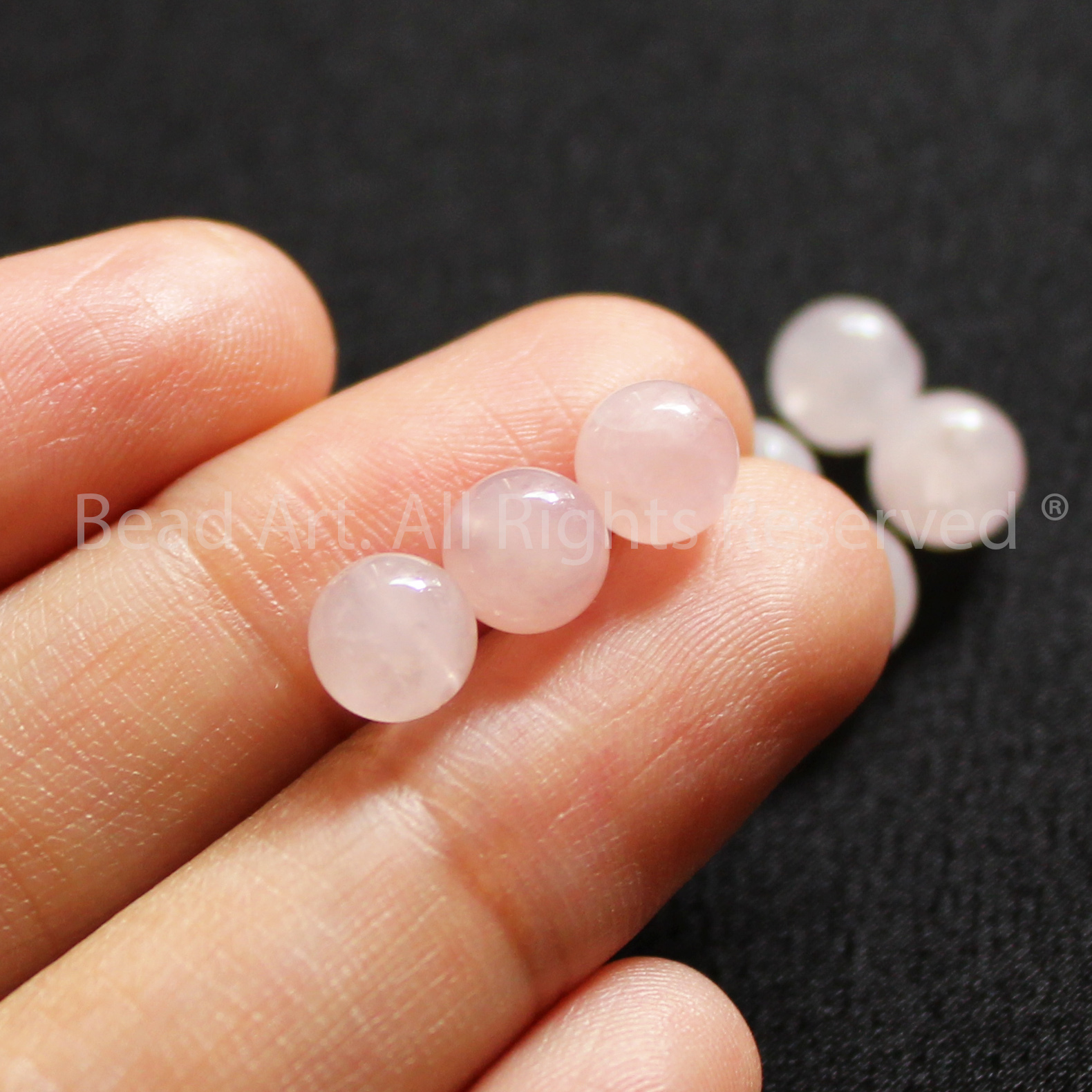 [1 Hạt/ 3 Hạt] 6MM Đá Thạch Anh Hồng, Rose Quartz Tự Nhiên Loại AB, Đá Phối Vòng Tay Phong Thuỷ, Chuỗi Hạt, Trang Sức, Mệnh Hoả, Mệnh Thổ - Bead Art