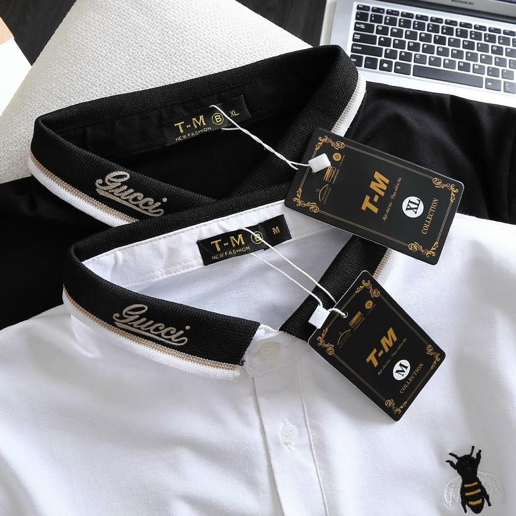 ÁO THUN TAY NGẮN / ÁO THUN NAM CỔ TRỤ THÊU ONG THỜI TRANG MỚI NHẤT HIỆN NAY